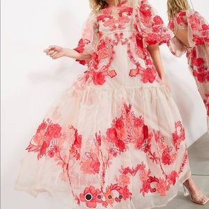 NWT ASOS Edition organza smocked midi dress